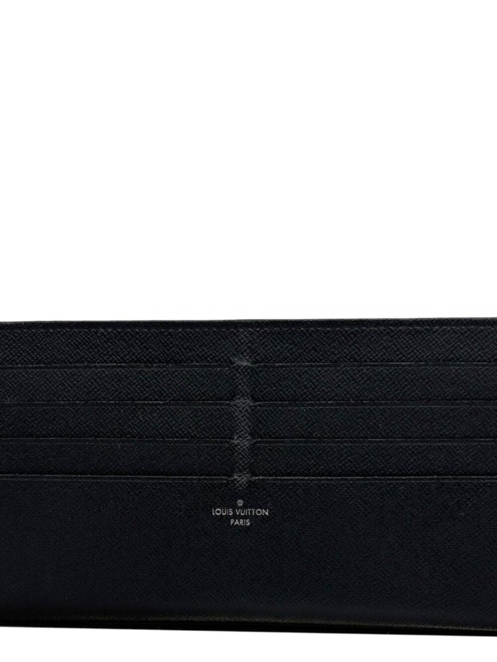Louis Vuitton Flat Calfskin Leather Card Holder Black